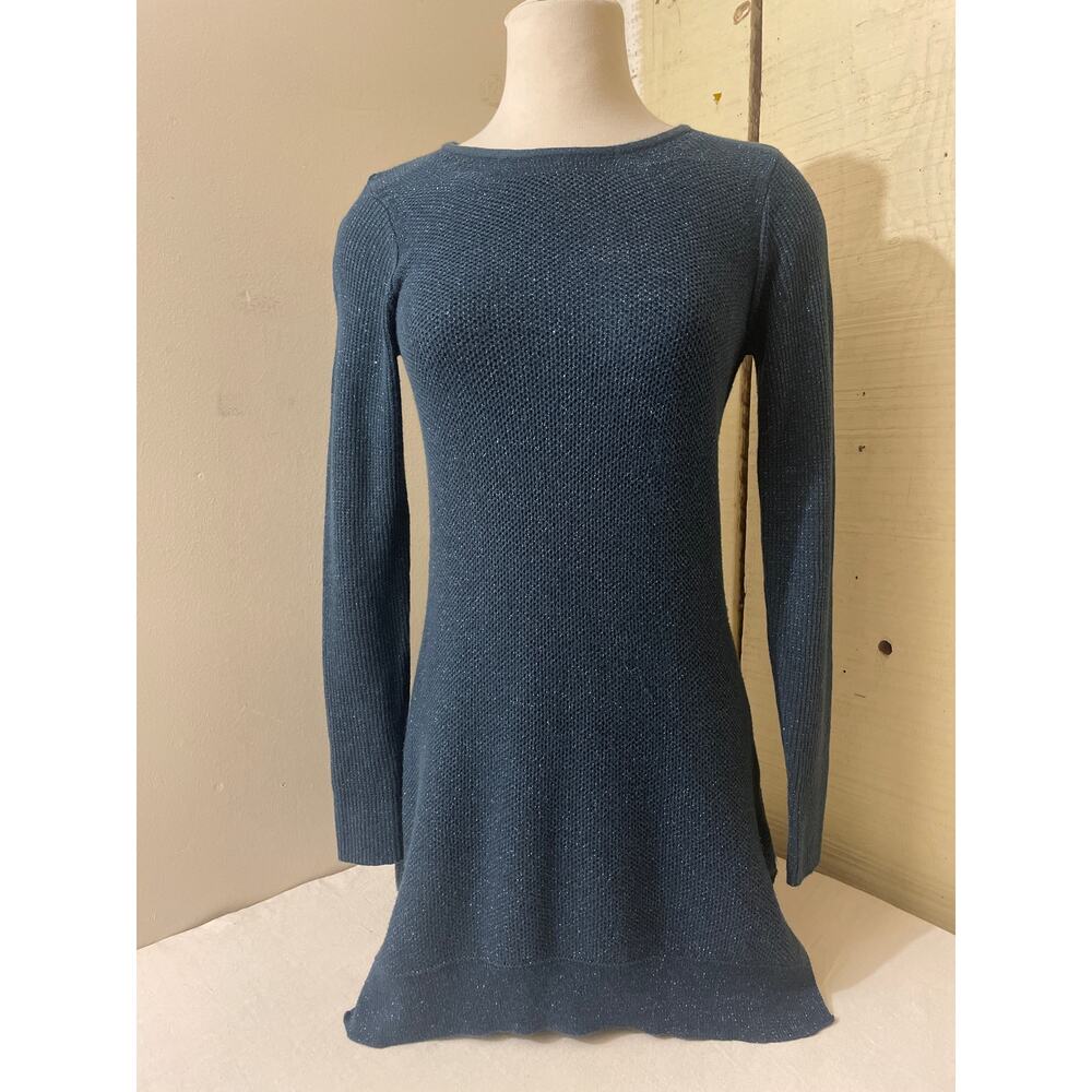 Simply Vera Size XS Womens Knit Dress Casual Blue Vera Wang Long Sleeve
